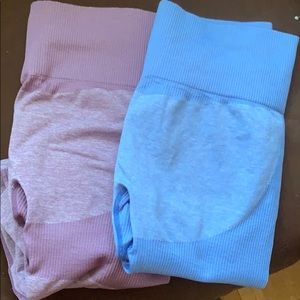 Lot of 2 off brand gym shark leggings